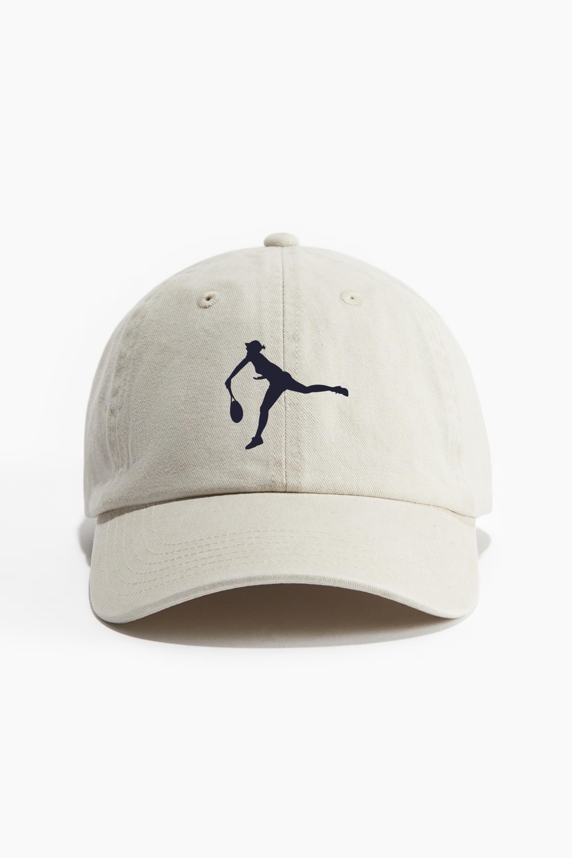 Girl Playing Tennis Silhouette Baseball Cap