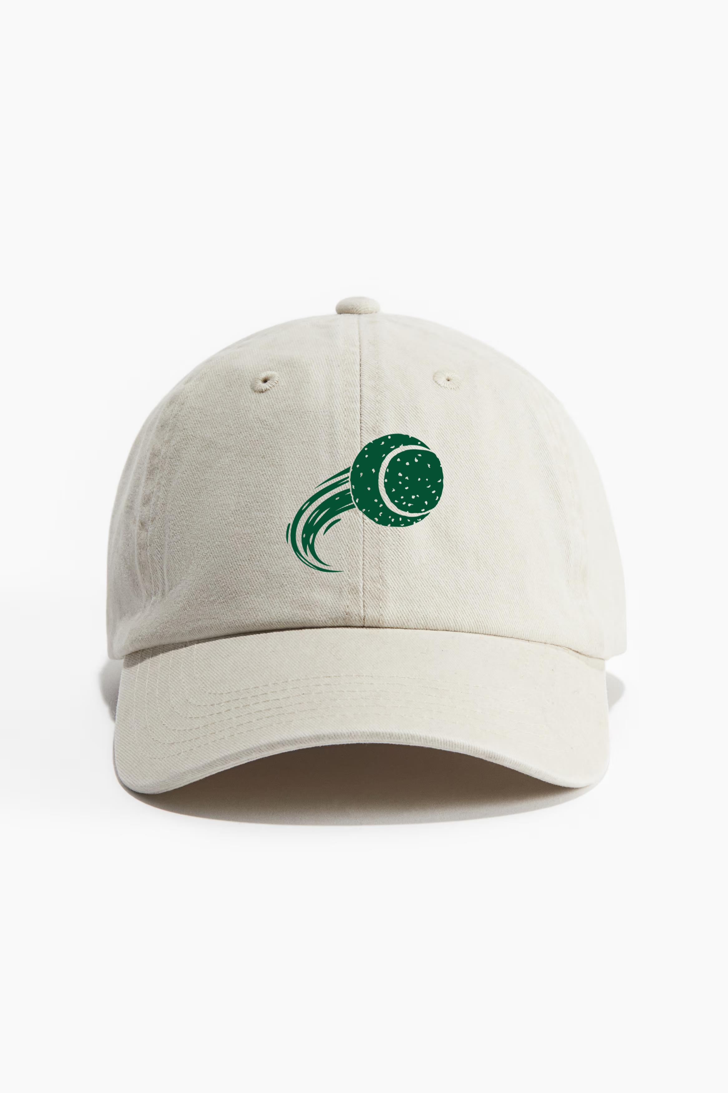 Green Tennis Ball Flying In The Air Baseball Cap