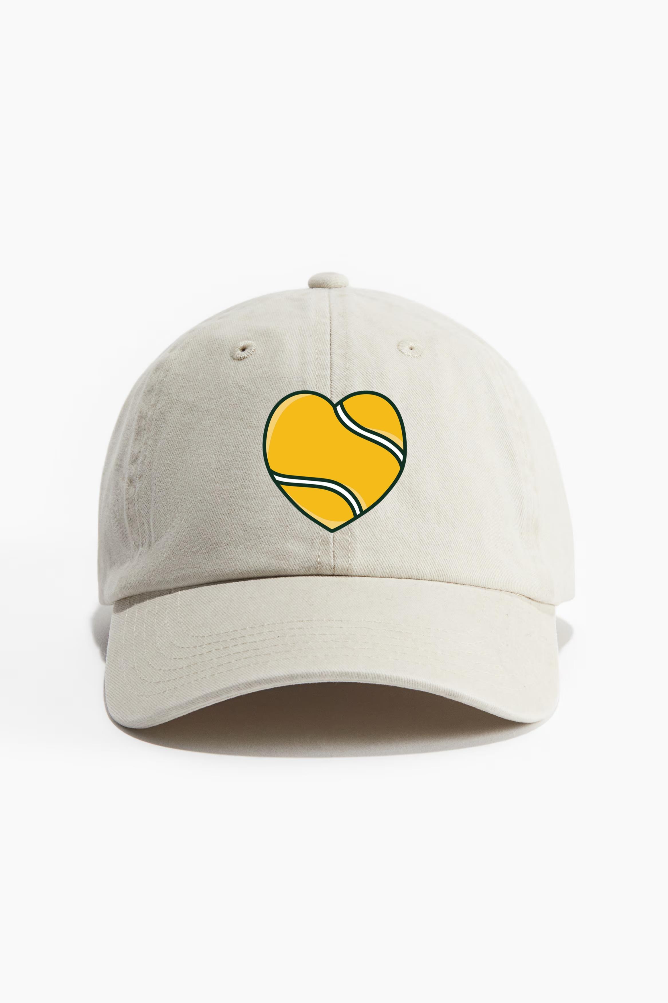 Heart Shaped Tennis Ball Doodle Baseball Cap