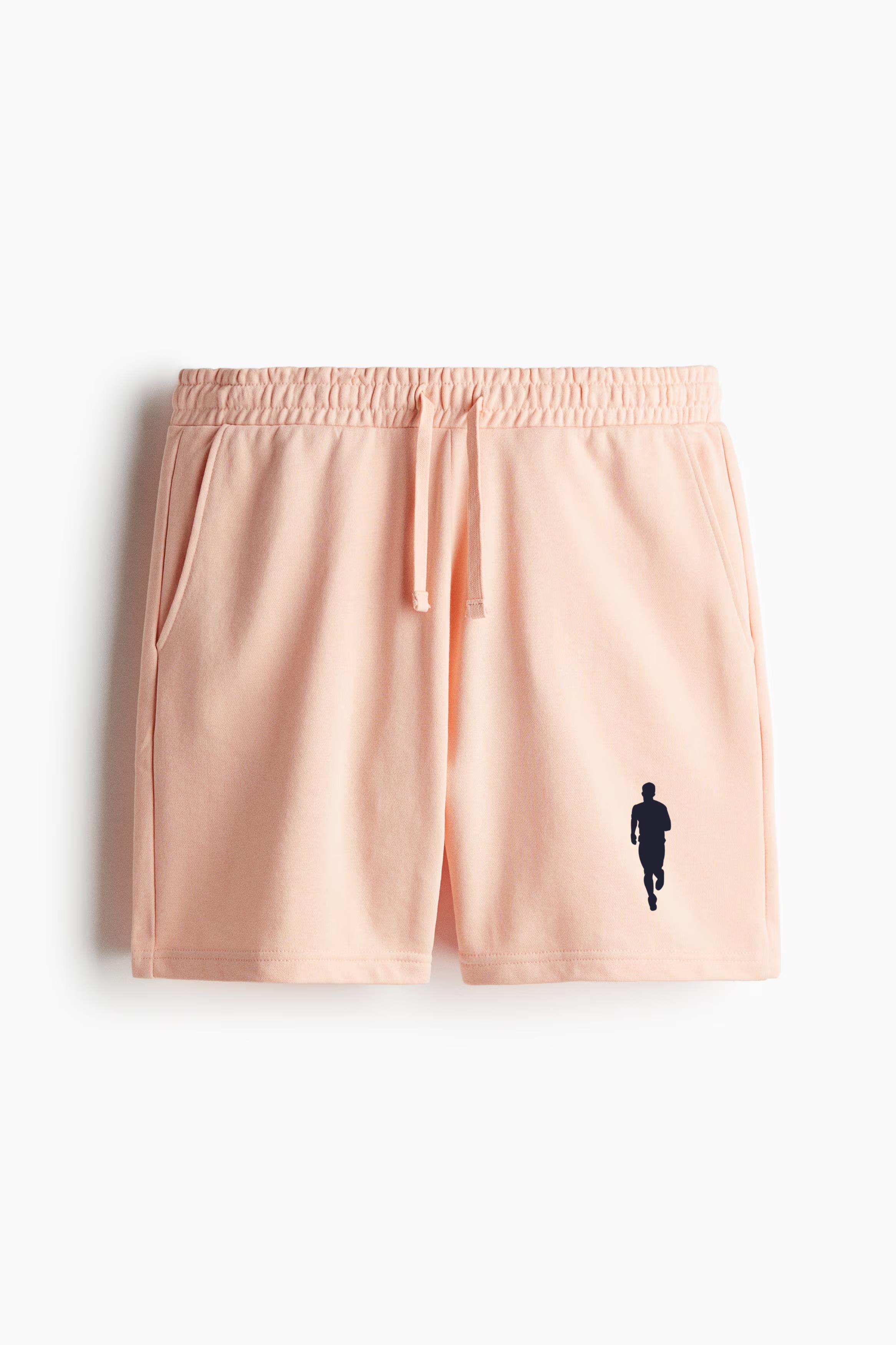 Marathon Running Silhouette Regular-Fit Canvas Shorts