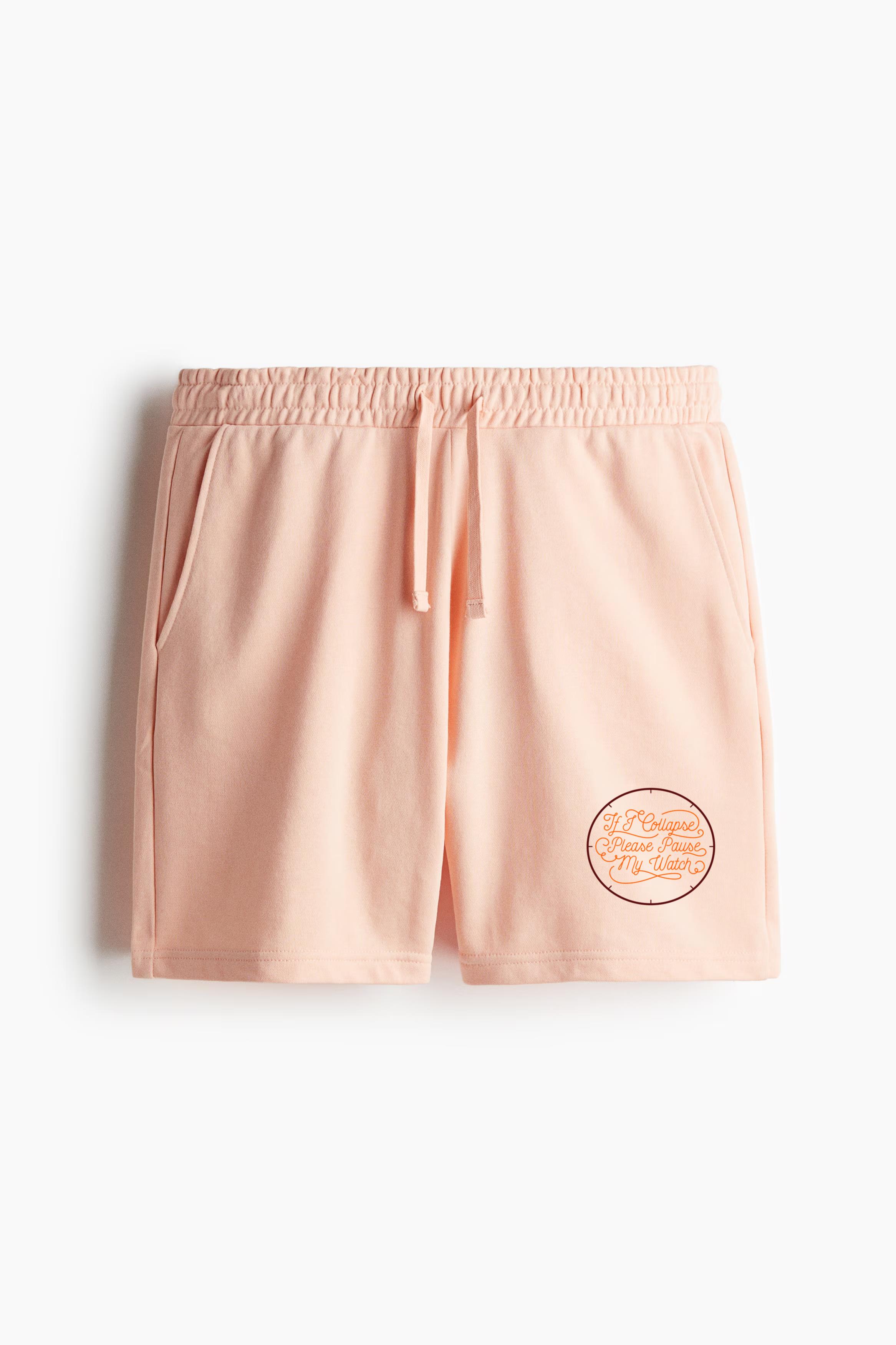 Pause My Watch Running Joke Regular-Fit Canvas Shorts