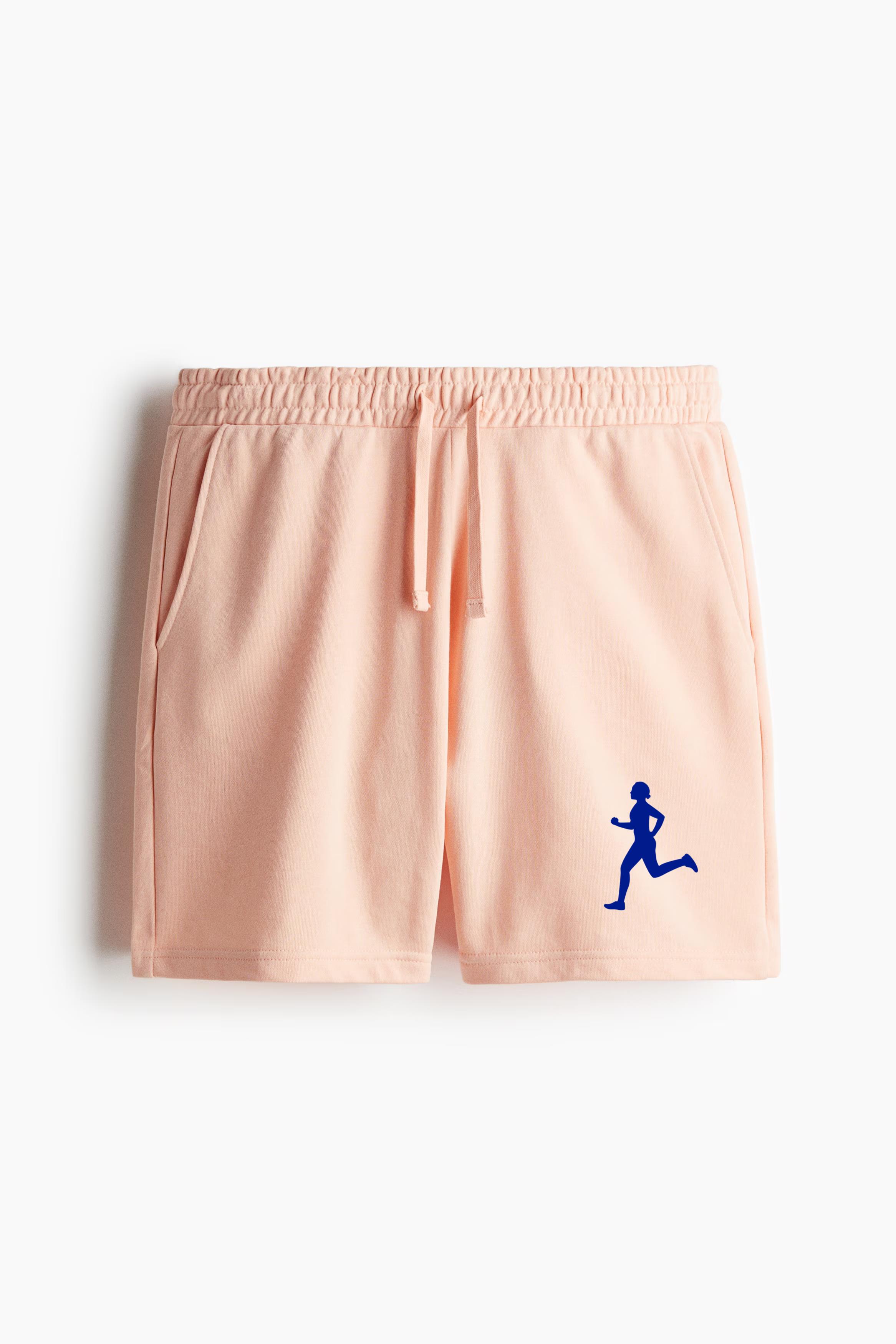 Person Silhouette Runners Regular-Fit Canvas Shorts