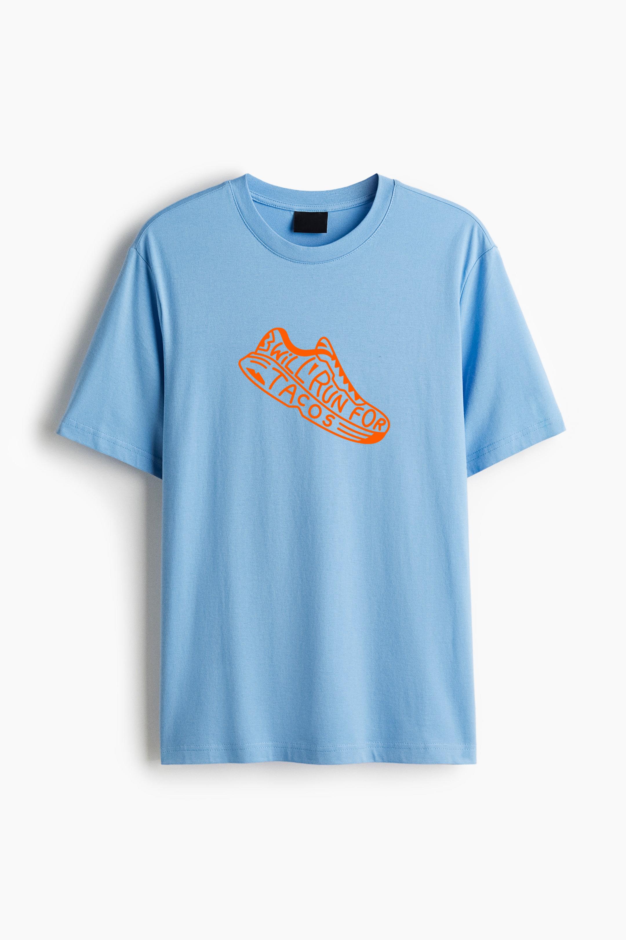 Run For Tacos Shoe Quote Cotton T-Shirt 