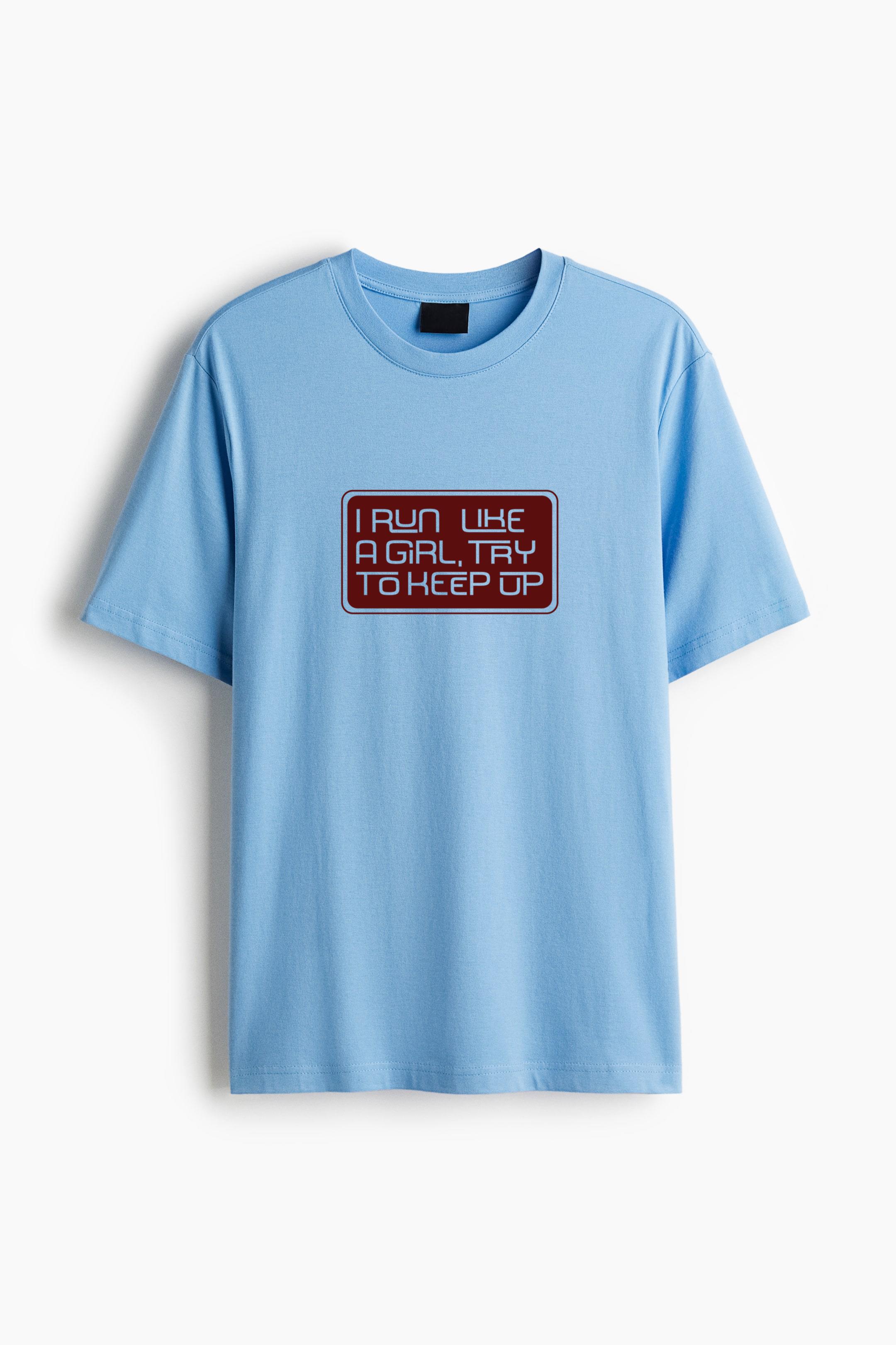 Run Like A Girl Sports Quote Cotton T-Shirt 