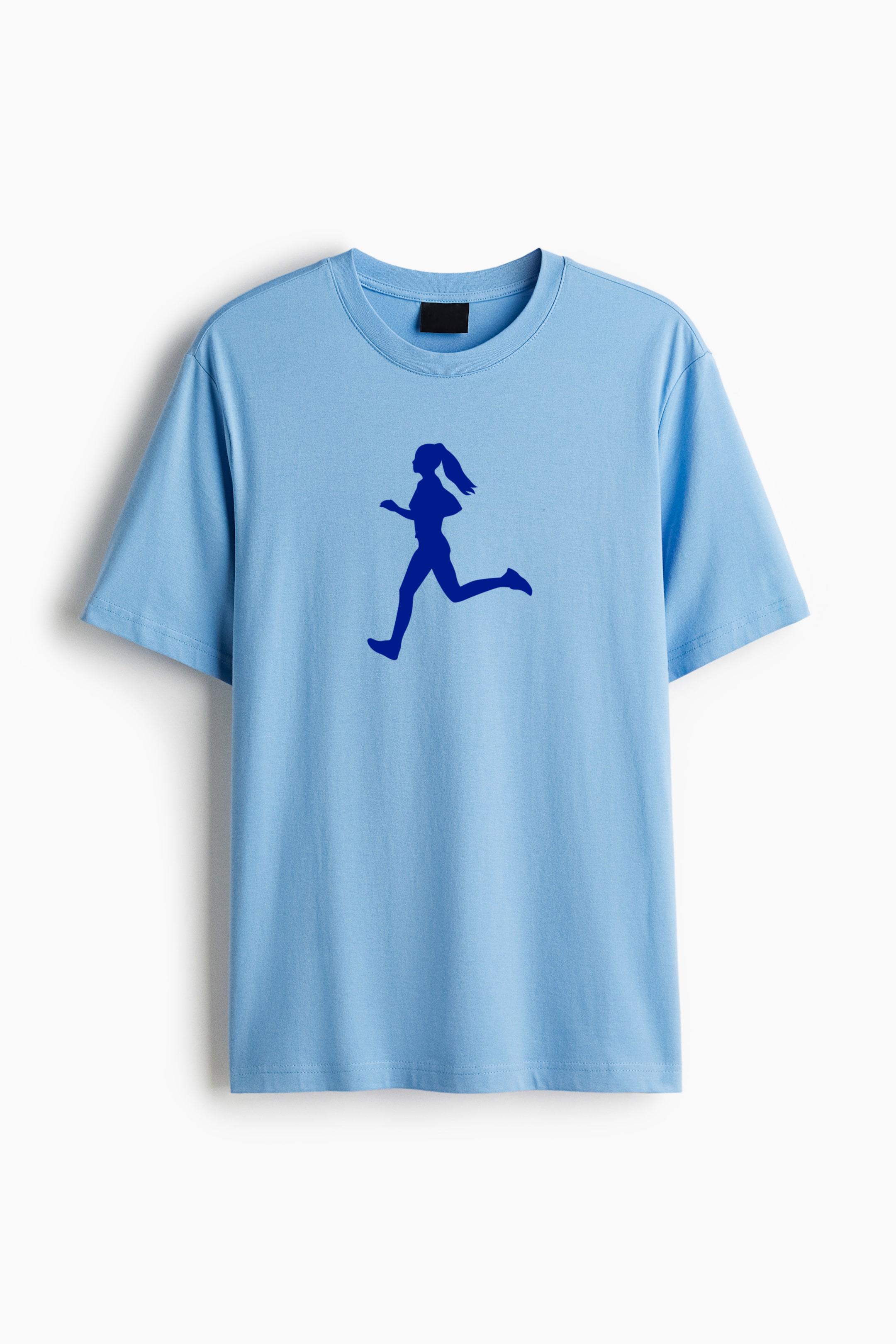 Runner Silhouette Girl Cotton T-Shirt 
