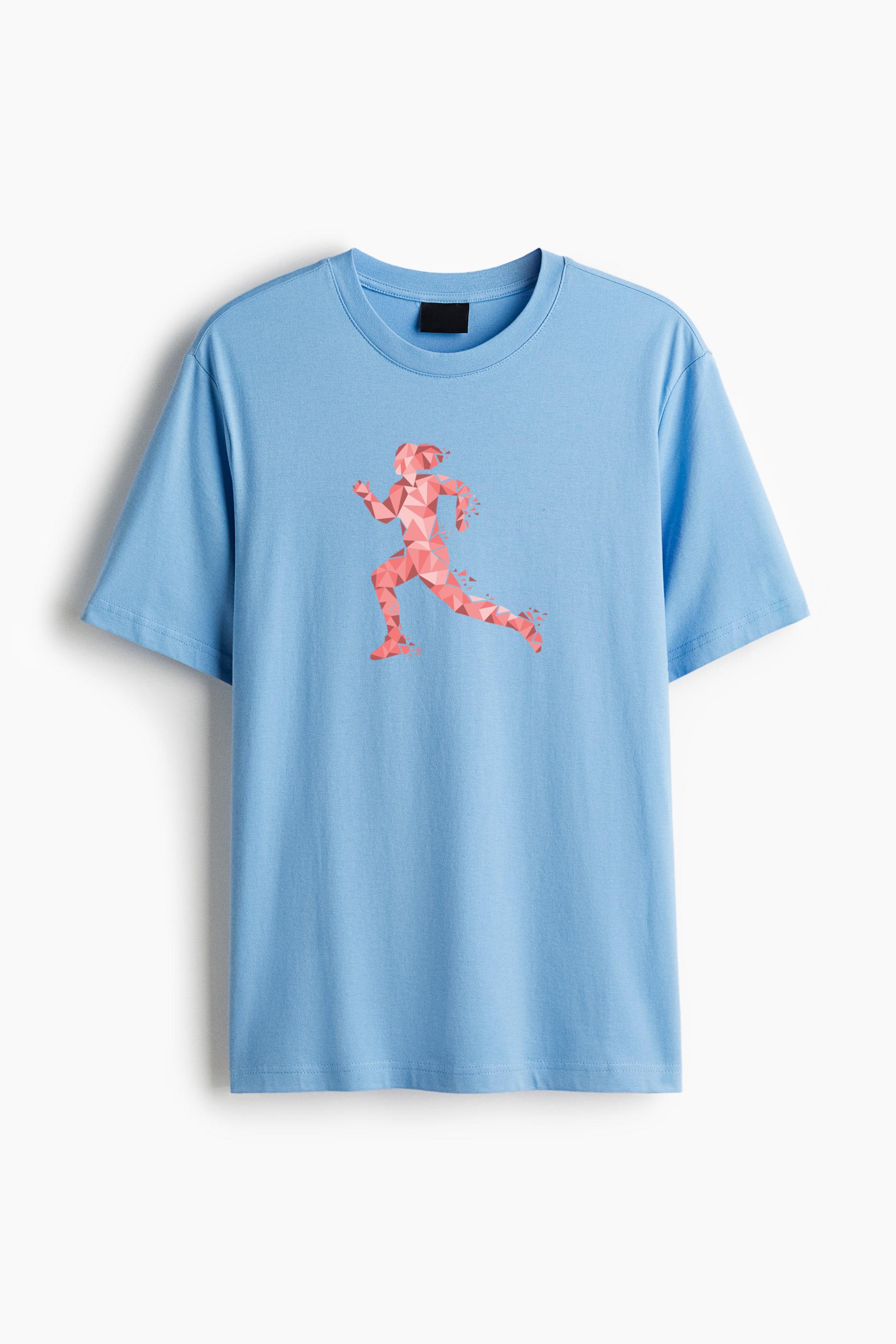 Runners Geometric Person Cotton T-Shirt 