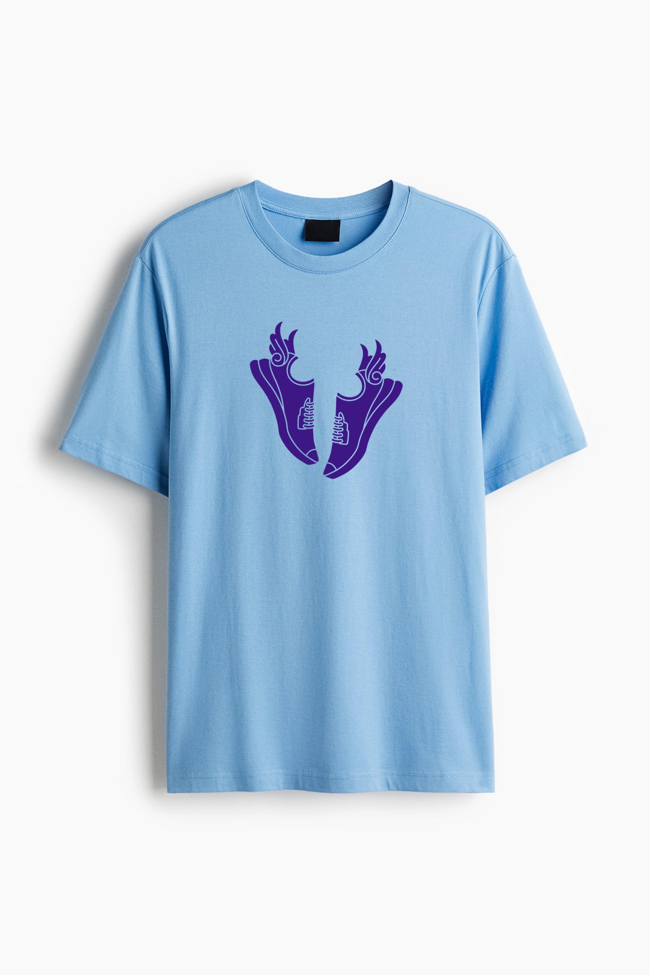 Running Clothes Wings Shoes Cotton T-Shirt 
