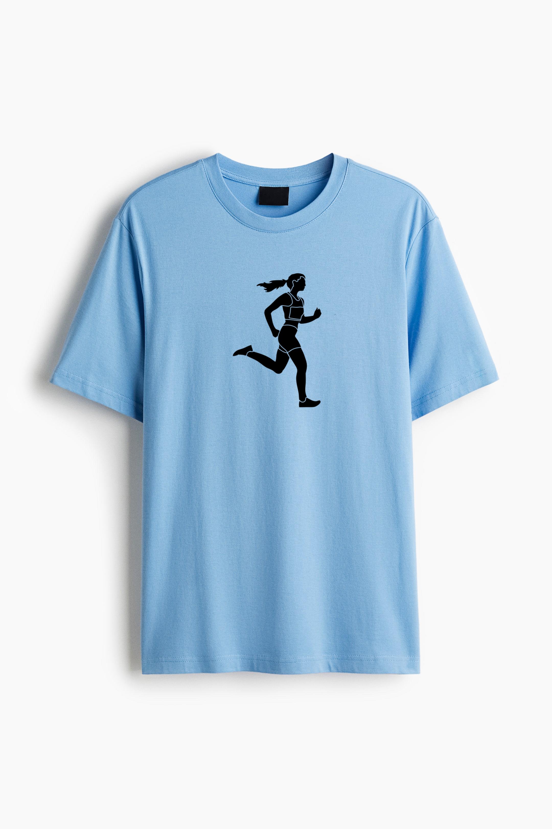 Running Cut Out Girl Cotton T-Shirt 