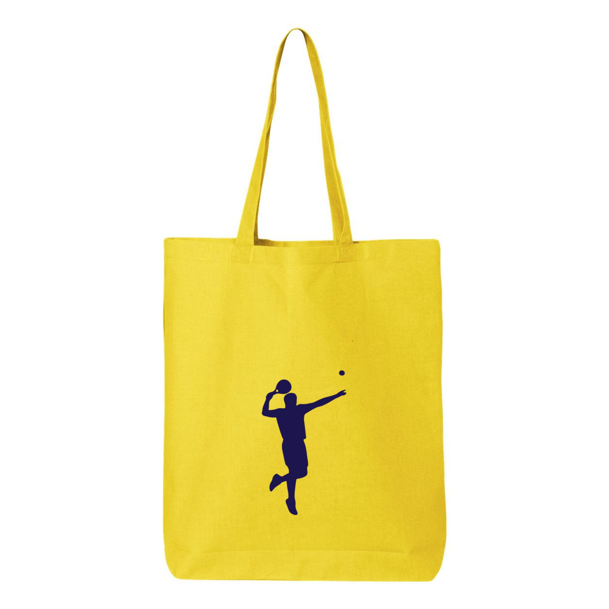 Silhouette Of A Man Hitting A Tennis Ball Canvas Tote Bag 