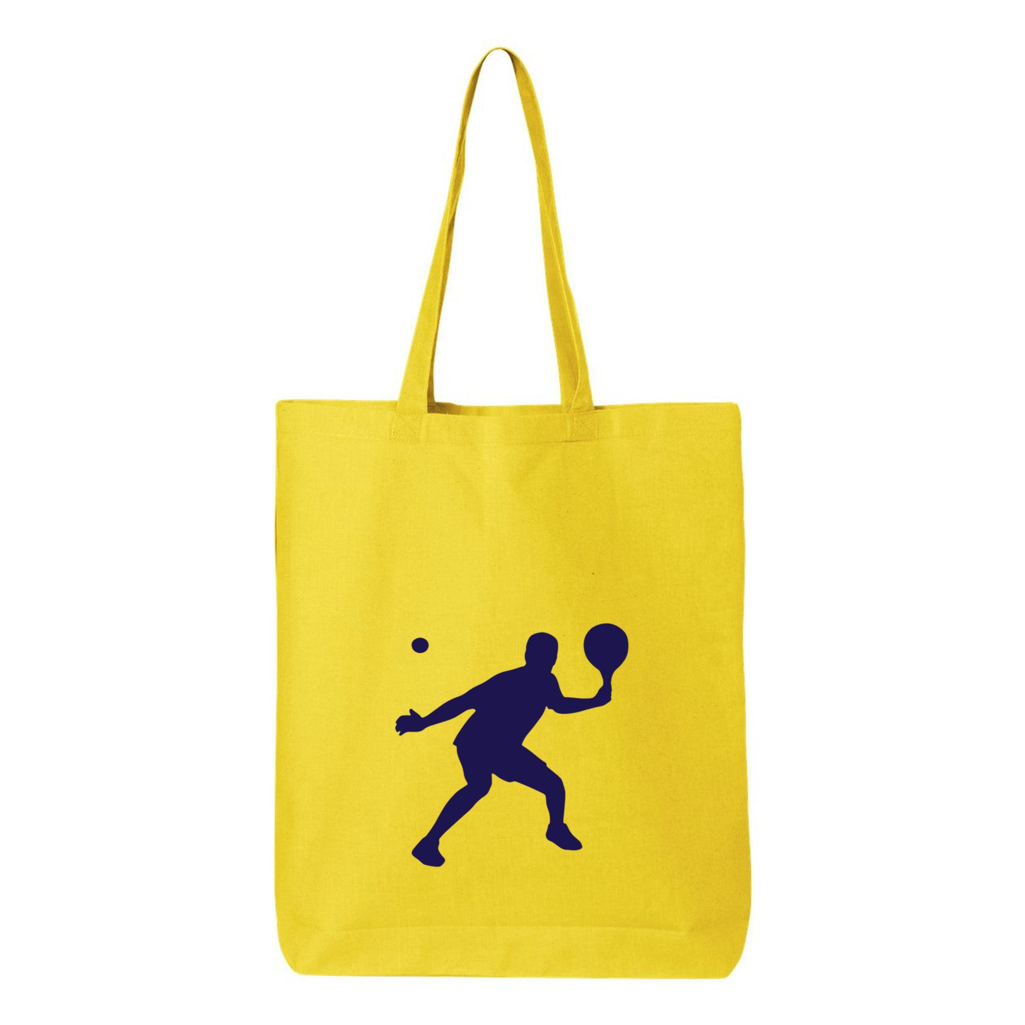 Silhouette Of A Man With A Tennis Racket Canvas Tote Bag 