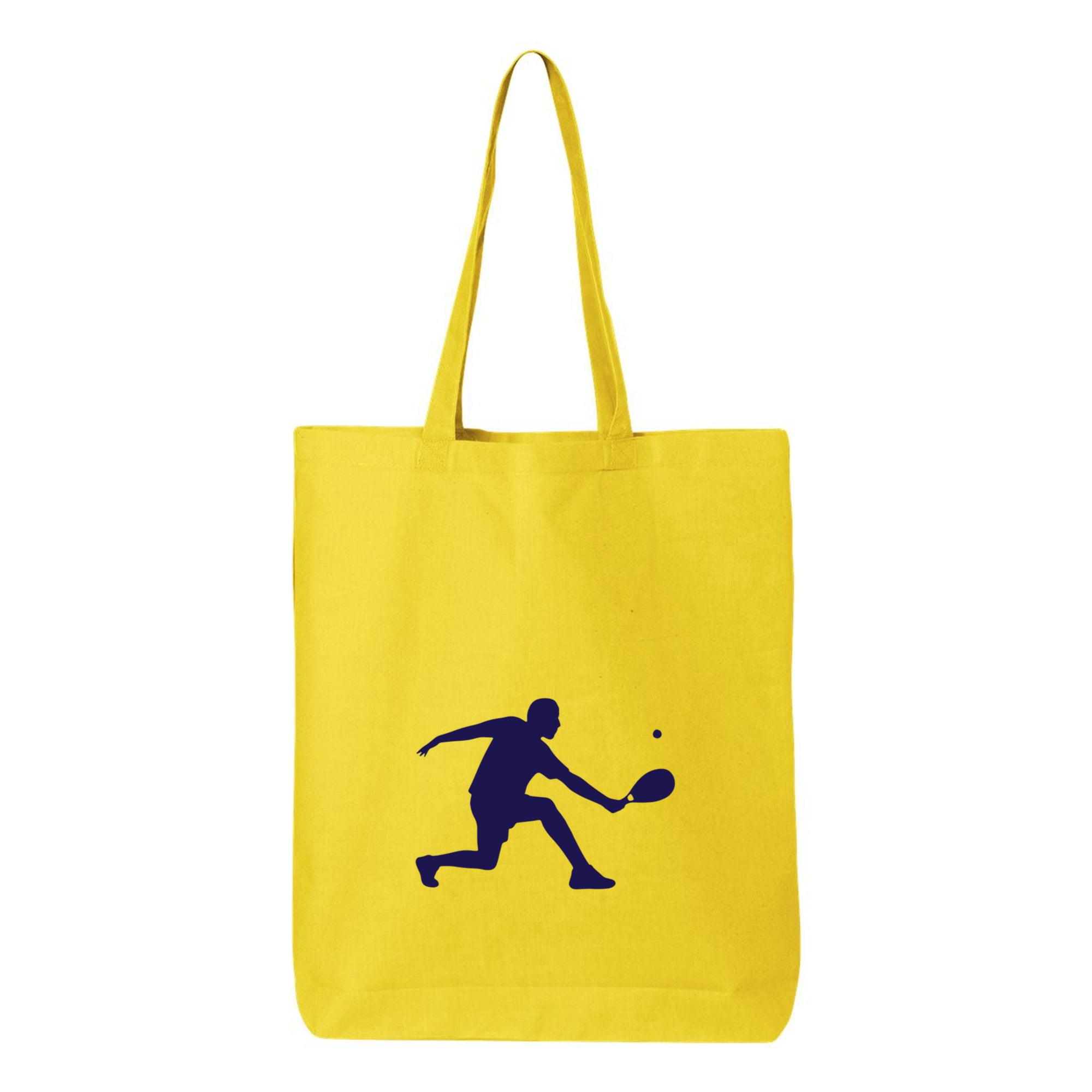 Silhouette Of A Tennis Player Hitting A Ball Canvas Tote Bag 