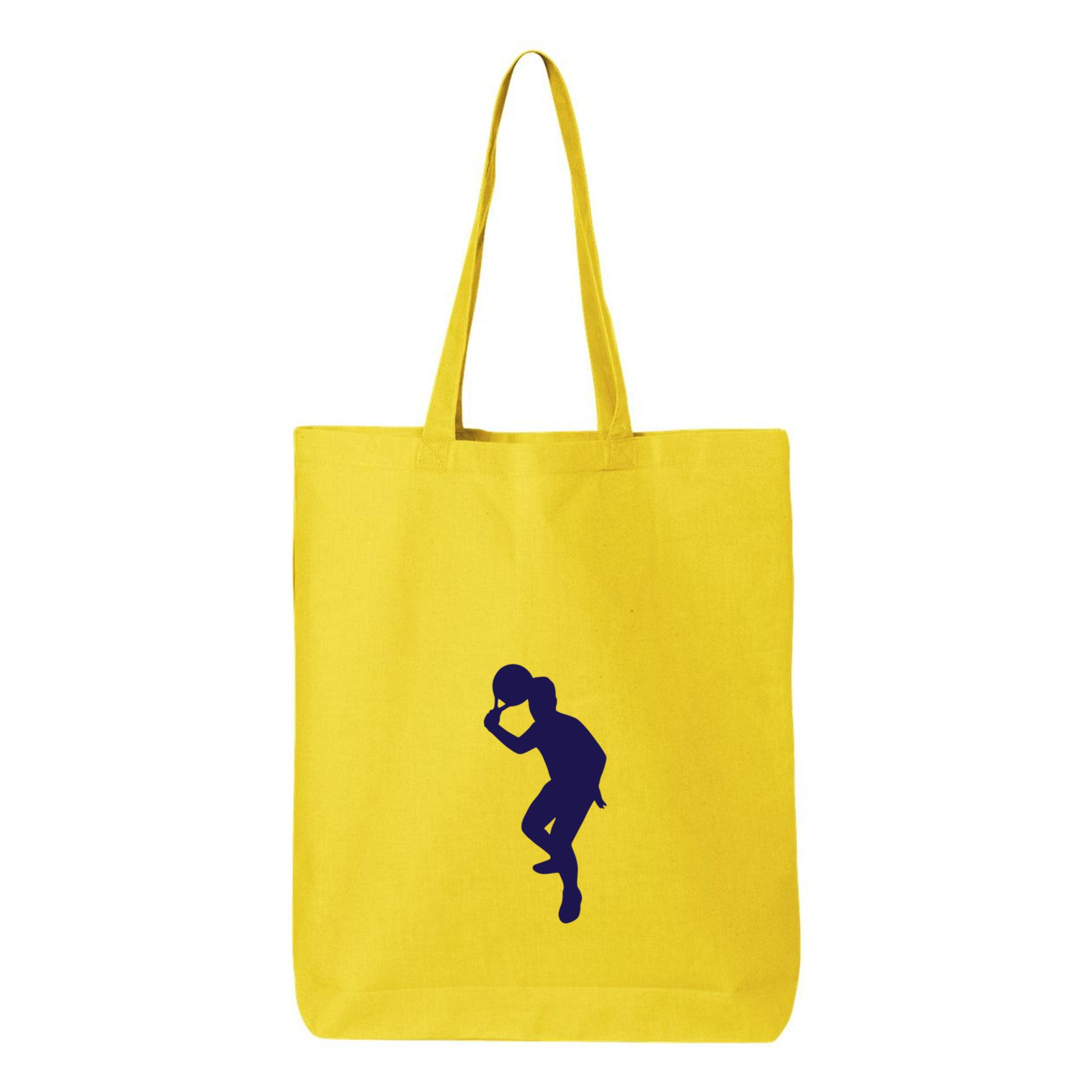 Silhouette Of A Tennis Player Holding A Racket Canvas Tote Bag 