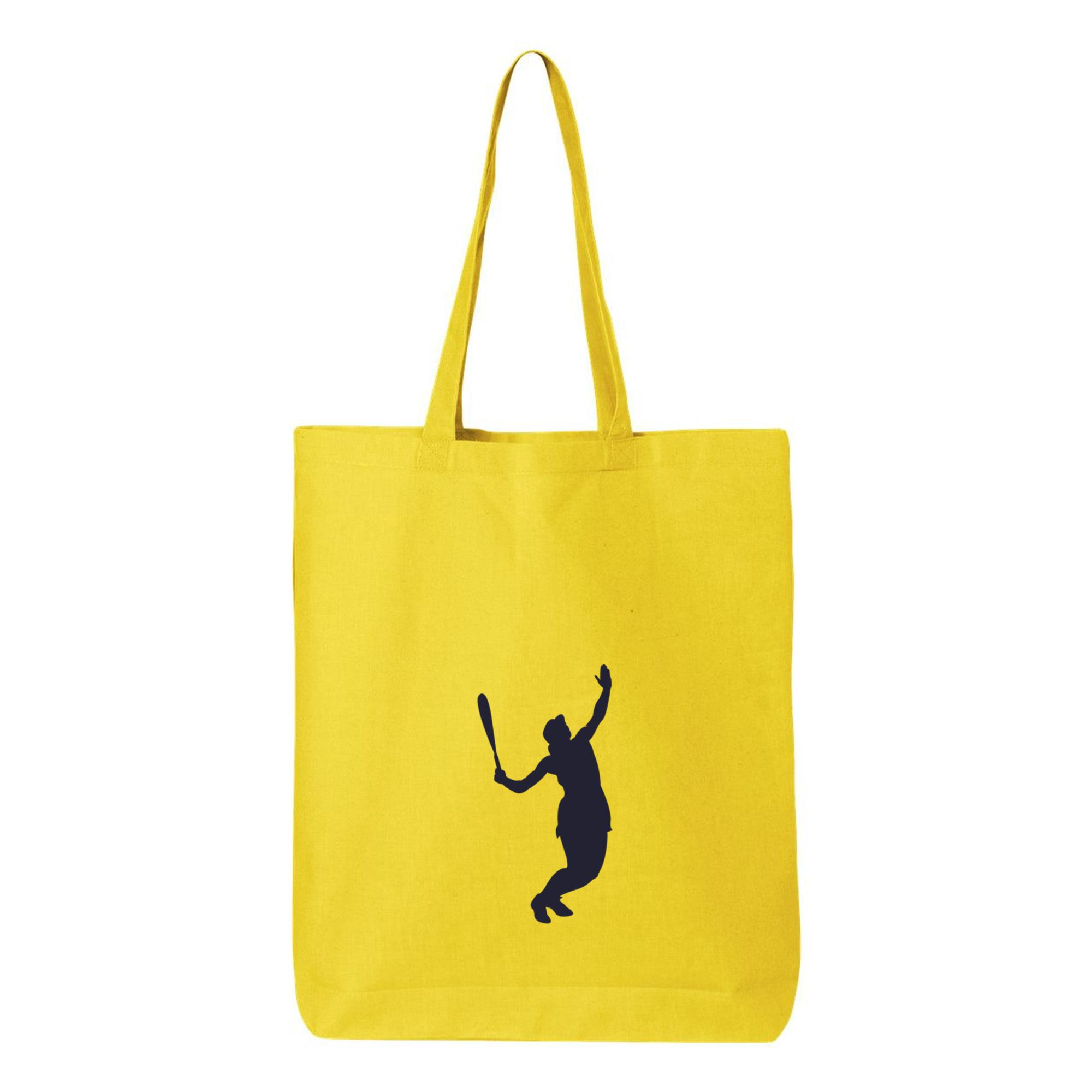 Silhouette Woman Tennis Player Canvas Tote Bag 