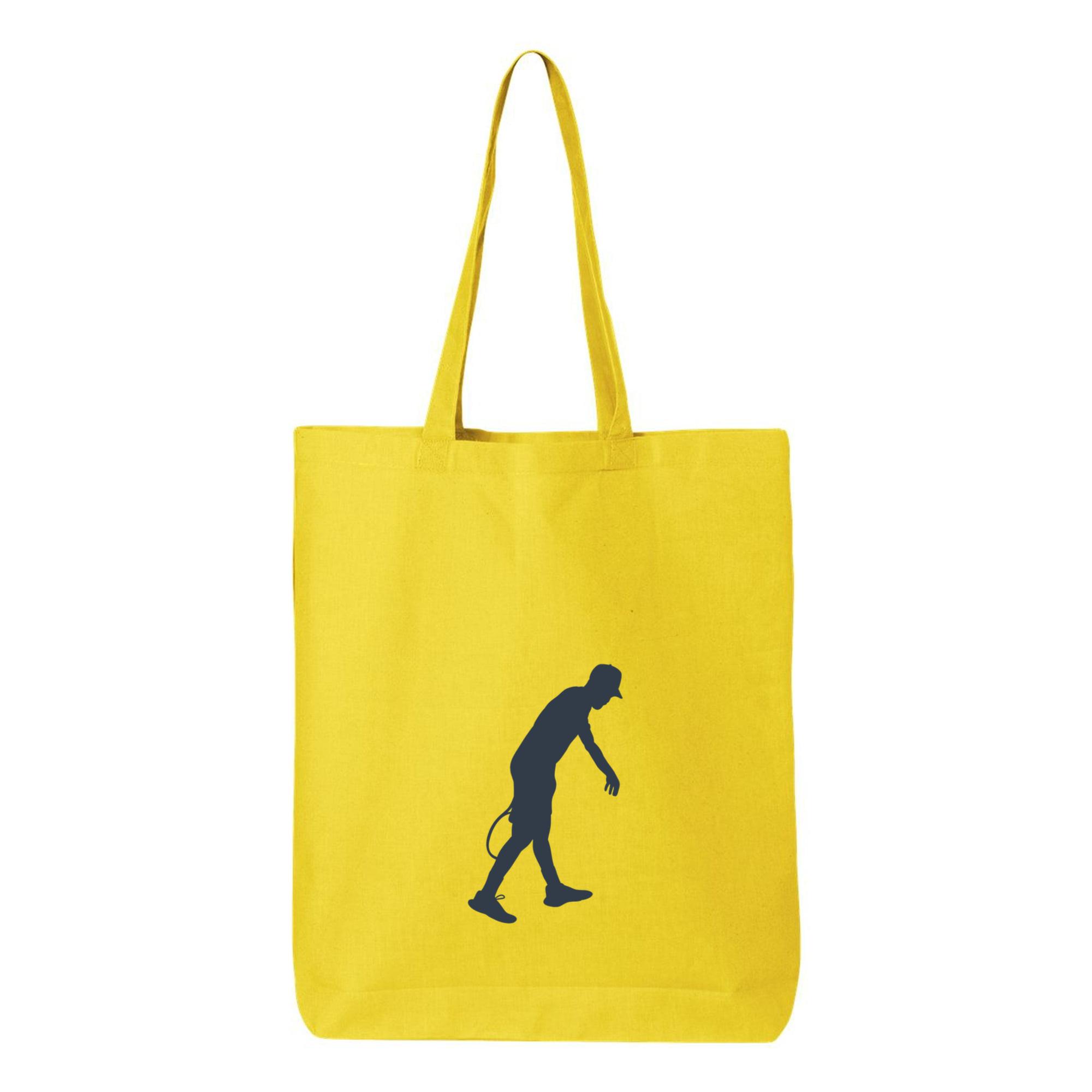 Tennis Athlete Man Silhouette Canvas Tote Bag 